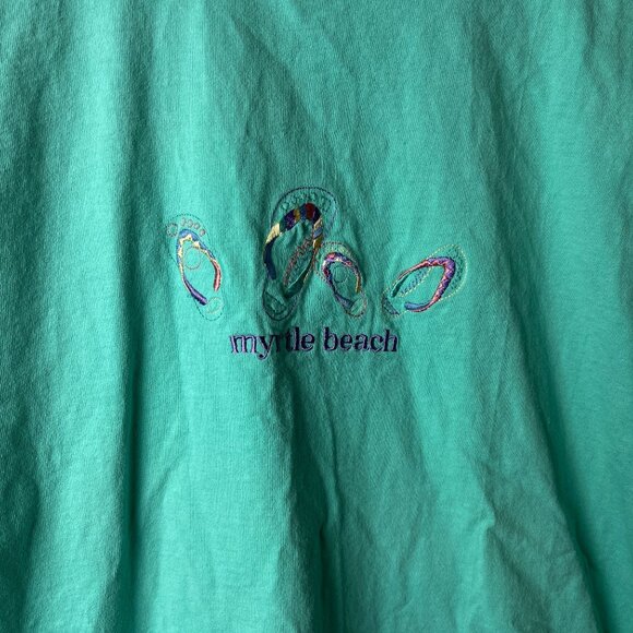 Myrtle Beach T Shirt Vintage Green Extra Large XL Embroidered Tee - Picture 11 of 12